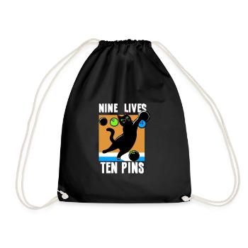 Funny bowling-team-bowler-strike-bowling-club - Drawstring Bag - black - Front