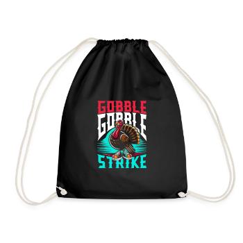 Funny bowling team bowler strike bowling club - Drawstring Bag - black - Front