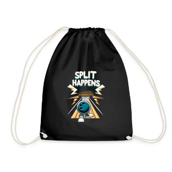 Funny bowling team bowler strike bowling club - Drawstring Bag - black - Front