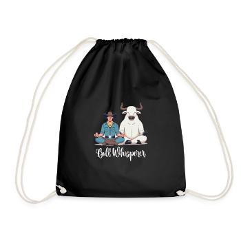 Rodeo Bull Riding Livestock Show Farmer Cattle - Drawstring Bag - black - Front