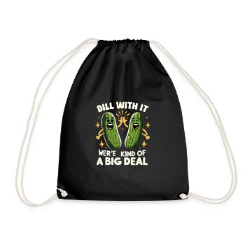 Pickle Lover Funny Pickle Dill Pickle Pickled - Drawstring Bag - black - Front