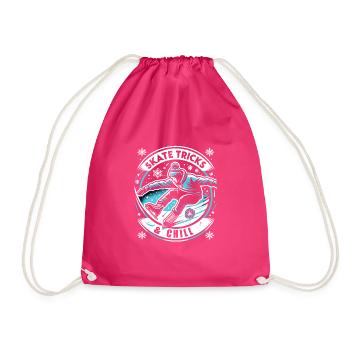 Eislaufen Schlittschuhläufer - Turnbeutel - Fuchsia - Vorne