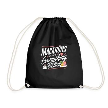 Amateurs de macarons Macarons français - Sac de sport léger - noir - Devant