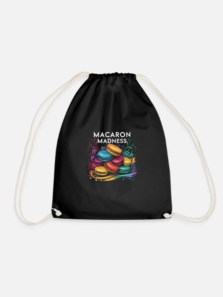 Macaron lovers French macarons - Drawstring Bag - black
