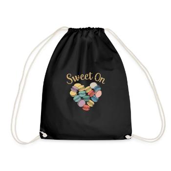 Macaron lovers French macarons - Drawstring Bag - black - Front