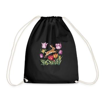 Ostara Eostre Equinox Witch Pagan Goddess Rituals - Drawstring Bag - black - Front