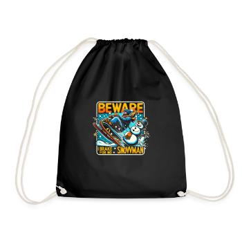 Sledding Snow Sled Winter Sport Winter Outdood - Drawstring Bag - black - Front