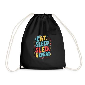 Sledding Snow Sled Winter Sport Winter Outdood - Drawstring Bag - black - Front