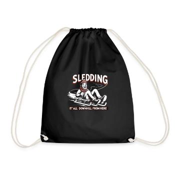 Sledding Snow Sled Winter Sport Winter Outdood - Drawstring Bag - black - Front