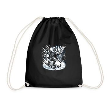 Sledding Snow Sled Winter Sport Winter Outdood - Drawstring Bag - black - Front