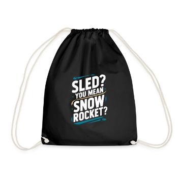 Sledding Snow Sled Winter Sport Winter Outdood - Drawstring Bag - black - Front