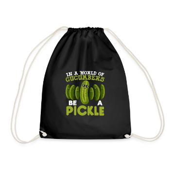 Pickle Lover Funny Pickle Dill Pickle Pickled - Drawstring Bag - black - Front