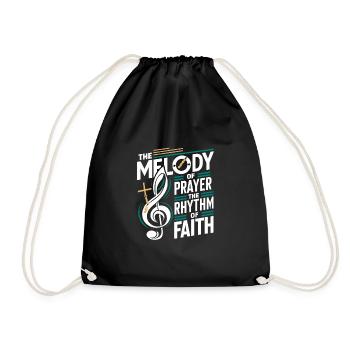 Prayer Songs Jesus Christ Religious Music - Drawstring Bag - black - Front