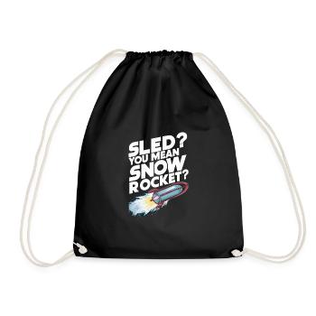 Sledding Snow Sled Winter Sport Winter Outdood - Drawstring Bag - black - Front