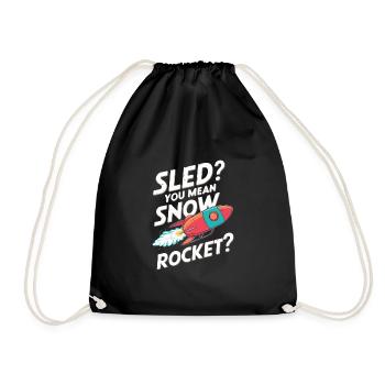 Sledding Snow Sled Winter Sport Winter Outdood - Drawstring Bag - black - Front