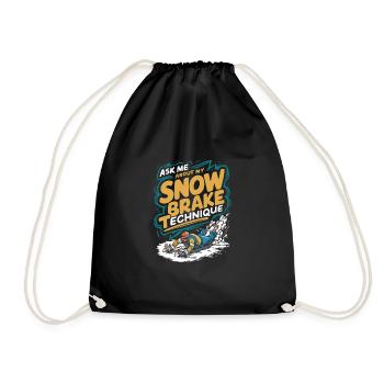 Sledding Snow Sled Winter Sport Winter Outdood - Drawstring Bag - black - Front