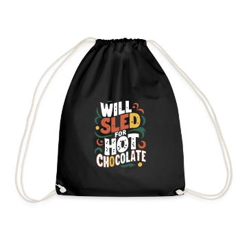 Sledding Snow Sled Winter Sport Winter Outdood - Drawstring Bag - black - Front