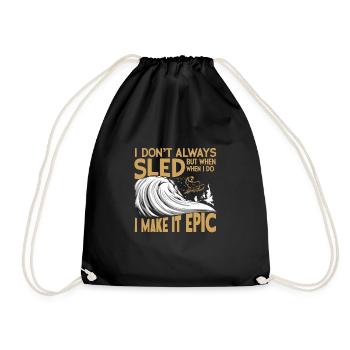 Sledding Snow Sled Winter Sport Winter Outdood - Drawstring Bag - black - Front