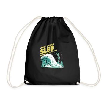 Sledding Snow Sled Winter Sport Winter Outdood - Drawstring Bag - black - Front