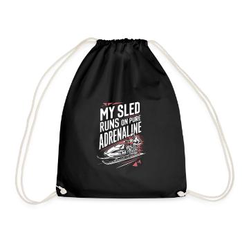Sledding Snow Sled Winter Sport Winter Outdood - Drawstring Bag - black - Front