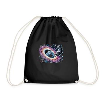 Katze Astronaut Astronomie Äußeres Sonnensystem - Turnbeutel - Schwarz - Vorne