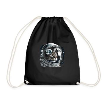 Cat, Astronaut, Astronomy, Outer Solar System - Drawstring Bag - black - Front