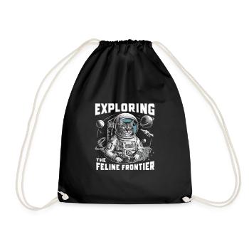 Cat, Astronaut, Astronomy, Outer Solar System - Drawstring Bag - black - Front