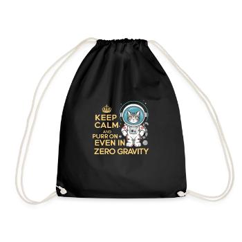 Cat, Astronaut, Astronomy, Outer Solar System - Drawstring Bag - black - Front