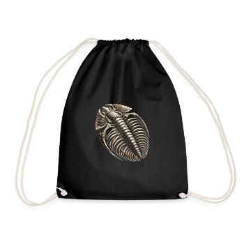 Fossil Hunter, Fossil Hunter, Paleontologist - Drawstring Bag - black - Front
