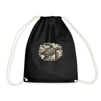Petroglyph Rock Art Ancient Rock Drawing Indian - Drawstring Bag - black - Front