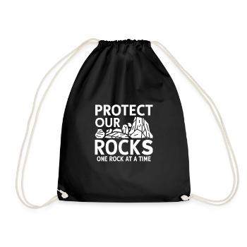 Geology Stone Hunt Agate Hunter Stone Collecting - Drawstring Bag - black - Front
