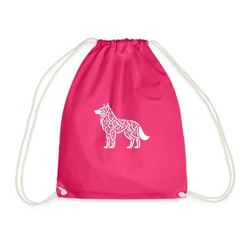 Petroglyph Rock Art Ancient Rock Drawing Indian - Drawstring Bag - fuchsia - Front