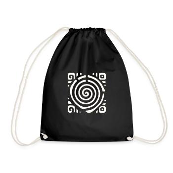 Petroglyph Rock Art Ancient Rock Drawing Indian - Drawstring Bag - black - Front