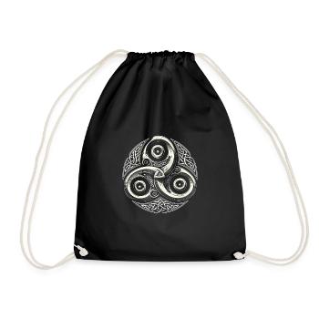 Petroglyph Rock Art Ancient Rock Drawing Indian - Drawstring Bag - black - Front