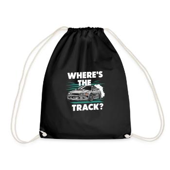 Car drift racing, racing car motorsport drift - Drawstring Bag - black - Front