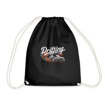 Car drift racing, racing car motorsport drift - Drawstring Bag - black - Front