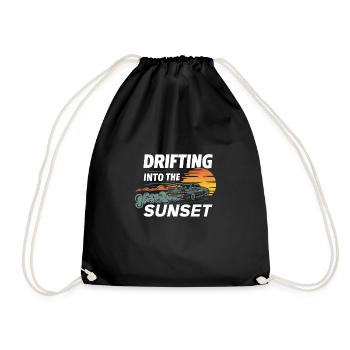 Car drift racing, racing car motorsport drift - Drawstring Bag - black - Front