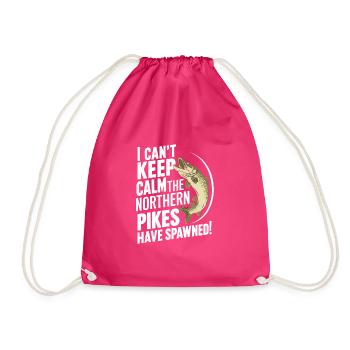 Northern Pike Fisherman Pike Fishing Rod Pike Fish - Drawstring Bag - fuchsia - Front