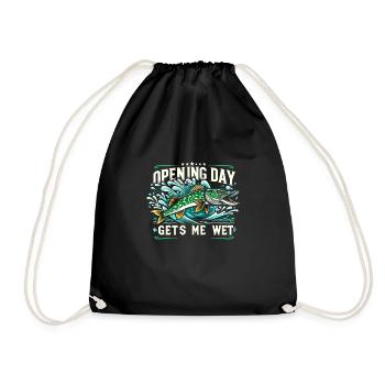 Northern Pike Fisherman Pike Fishing Rod Pike Fish - Drawstring Bag - black - Front