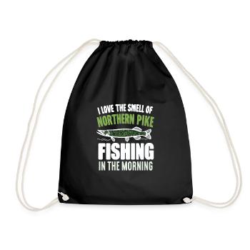 Northern Pike Fisherman Pike Fishing Rod Pike Fish - Drawstring Bag - black - Front