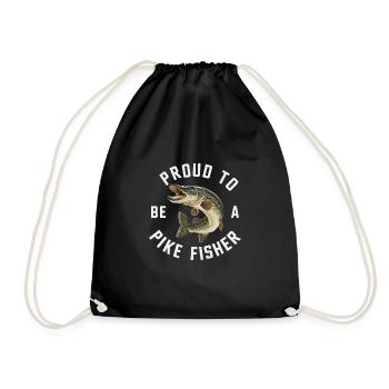 Northern Pike Fisherman Pike Fishing Rod Pike Fish - Drawstring Bag - black - Front