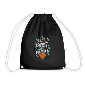 Crystal Healing Crytal Crystals and Stones - Drawstring Bag - black - Front