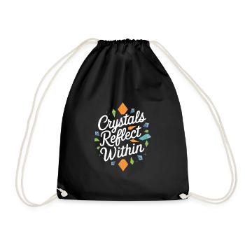 Crystal Healing Crytal Crystals and Stones - Drawstring Bag - black - Front
