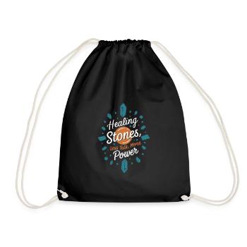 Crystal Healing Crytal Crystals and Stones - Drawstring Bag - black - Front