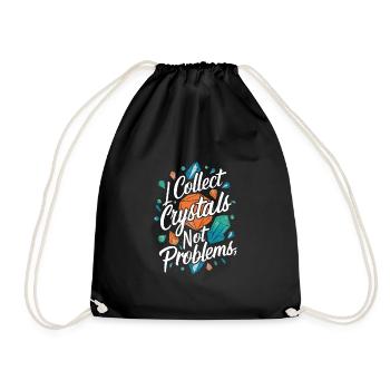 Crystal Healing Crytal Crystals and Stones - Drawstring Bag - black - Front