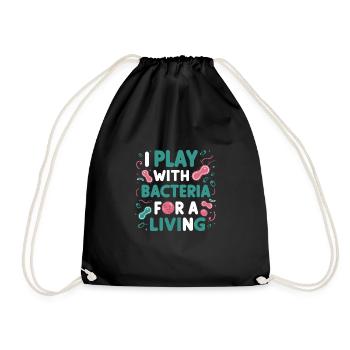 Microbiologist Microbiology Lab Staph Biology - Drawstring Bag - black - Front