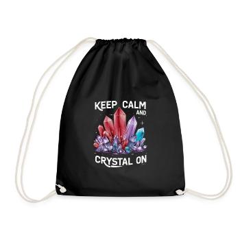 Crystal Healing Crytal Crystals and Stones - Drawstring Bag - black - Front