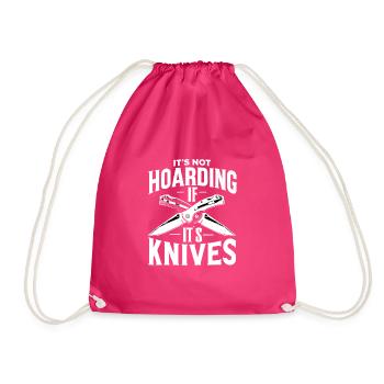 Knife Collector Knife Collection Hunting Fishing - Drawstring Bag - fuchsia - Front
