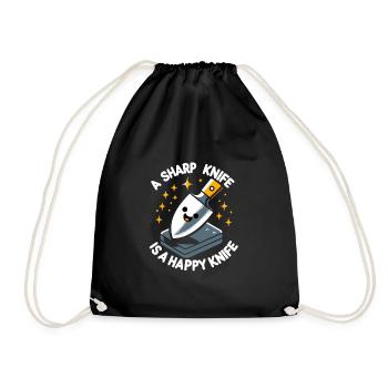 Knife Collector Knife Collection Hunting Fishing - Drawstring Bag - black - Front