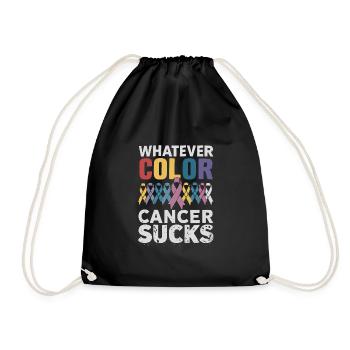 Cancer Sucks Cancer Awareness Cancer Warrior - Drawstring Bag - black - Front
